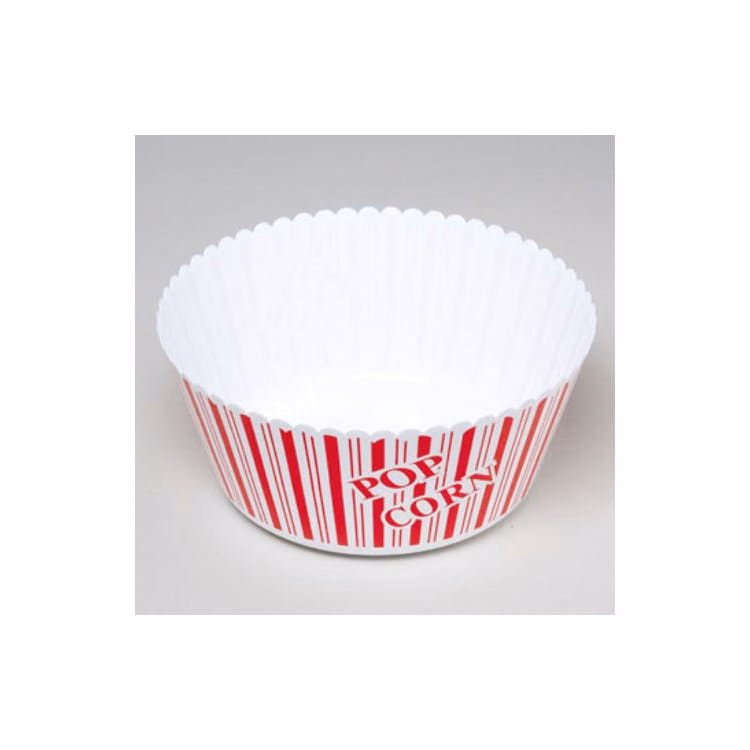 Round Popcorn Bowls - Red & White Striped