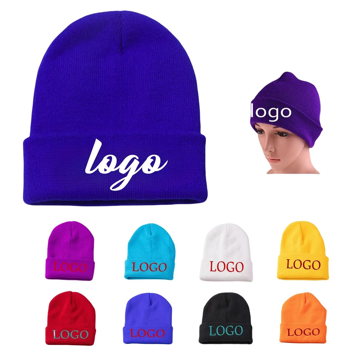 Acrylic Knit Cuffed Beanie 1