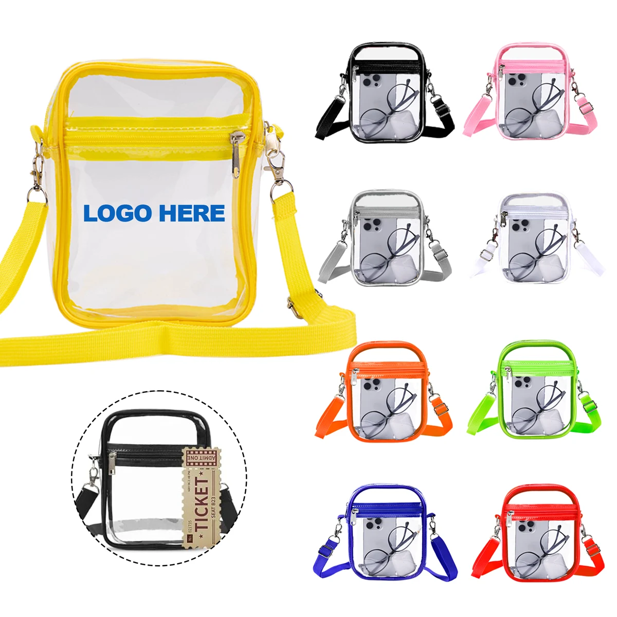 Waterproof Clear PVC Stadium Shoulder Bag 1