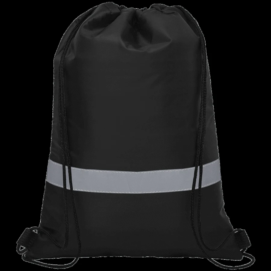 Horizontal Multi-Panel Polyester Drawstring Bag w/ Custom 1