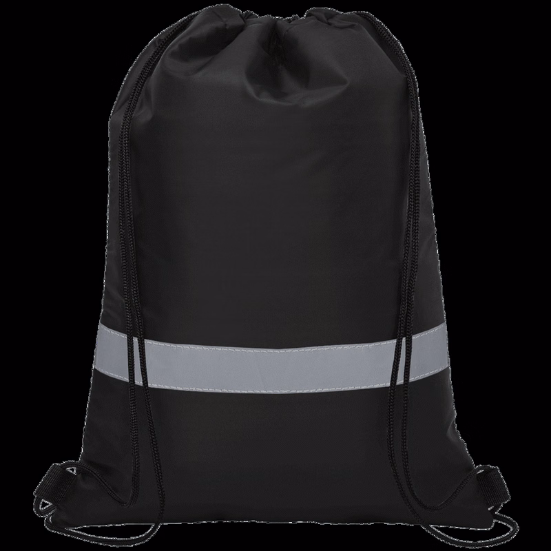 Horizontal Multi-Panel Polyester Drawstring Bag w/ Custom