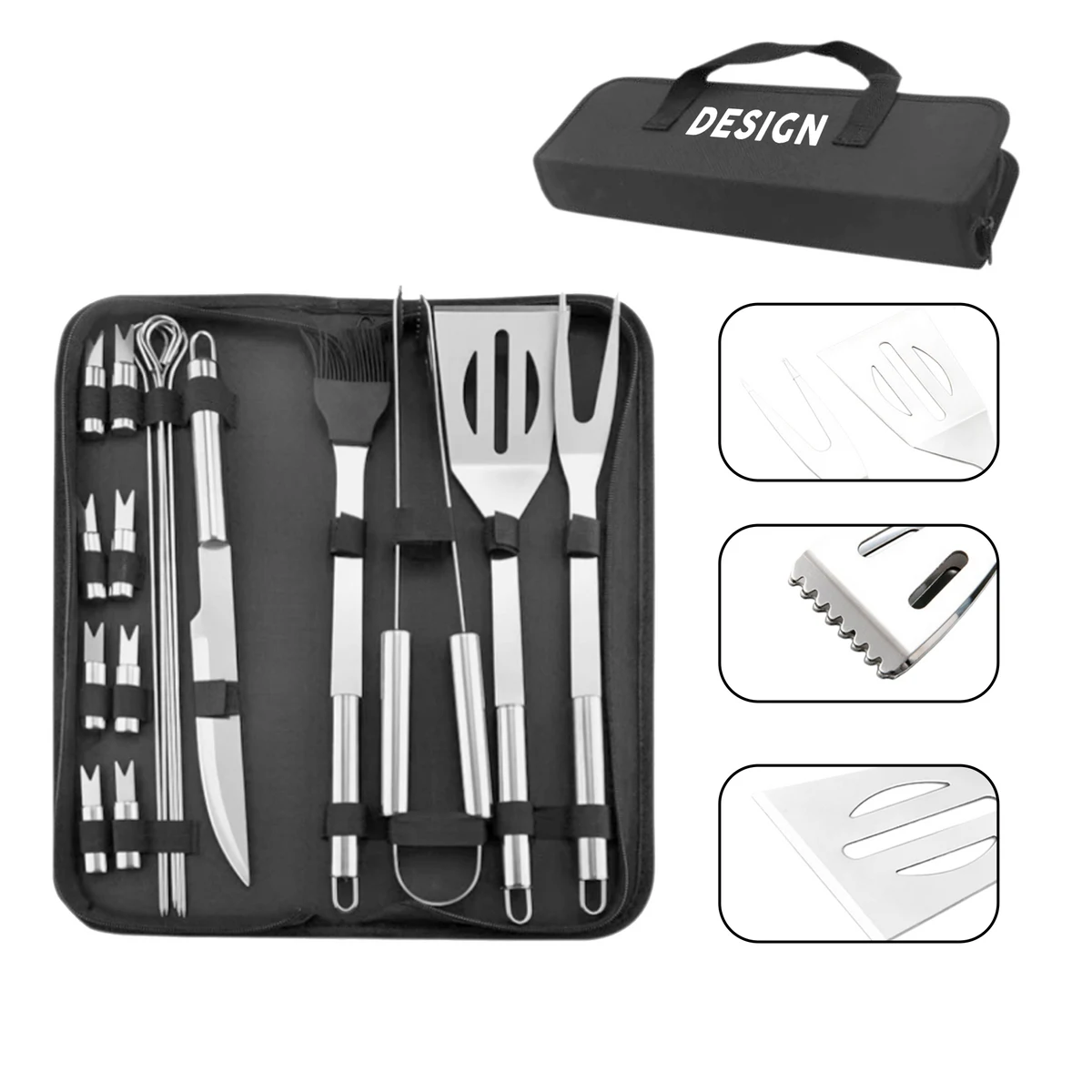 18 Pieces BBQ Grill Tools Kit 1