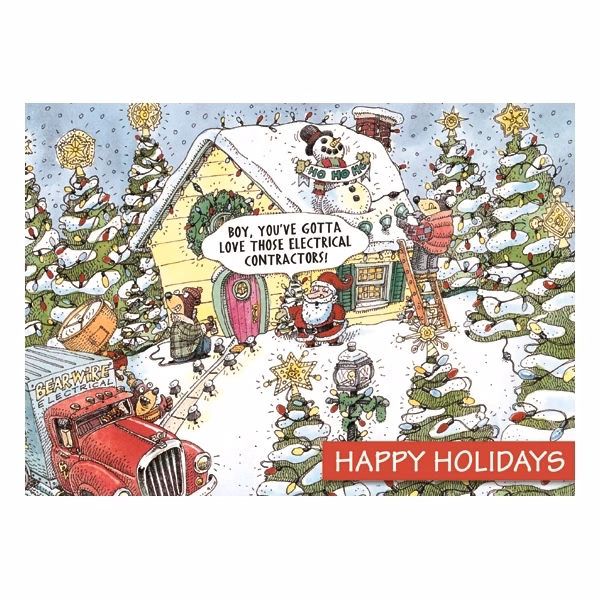 Electric Wishes Humorous Holiday Greeting Card