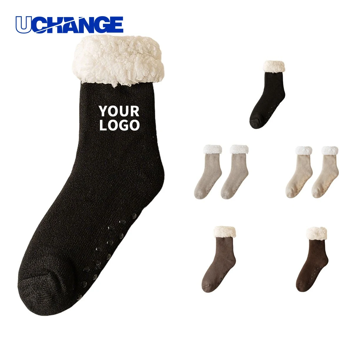 Thick Fleece Lined Slipper Sock Socks 7.87" x 8.66" 1