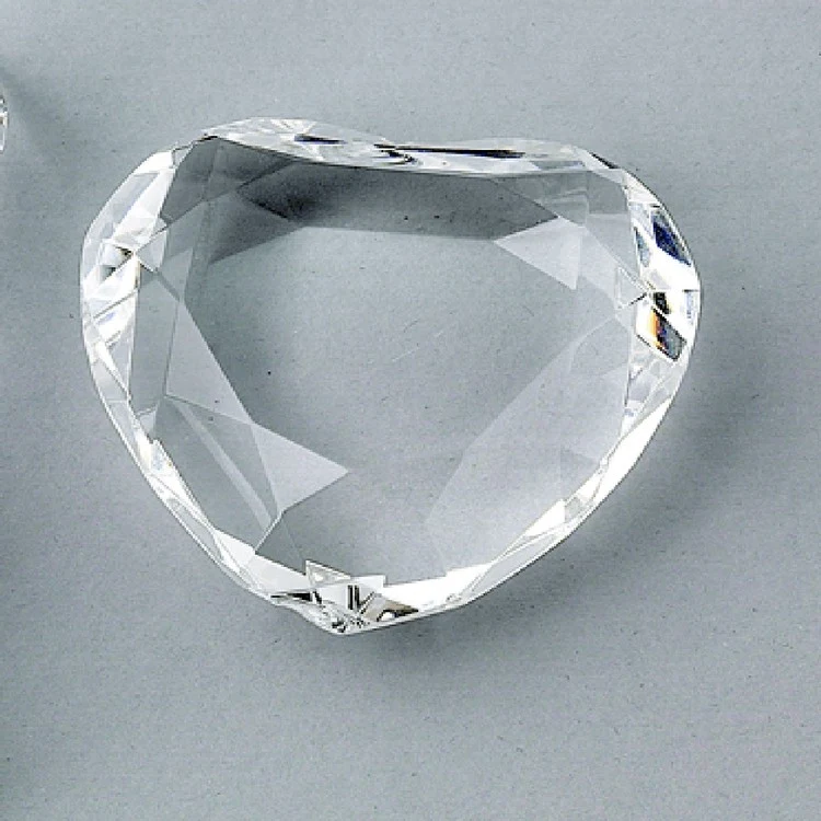 Optic Glass Heart Paperweight 1