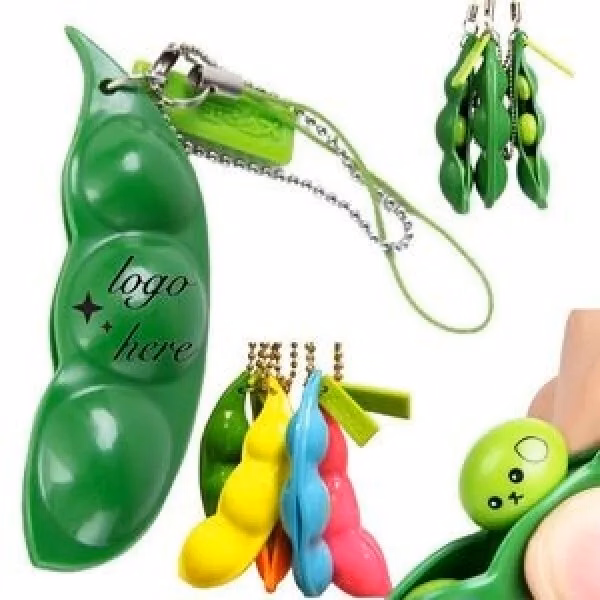 Squeeze Beans Keychain Squishy Pea Pod Stress Toy