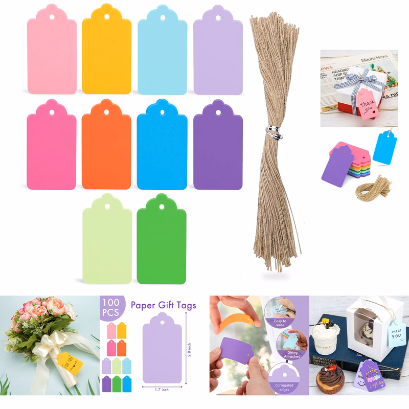 100 PCS Gift Tags with String