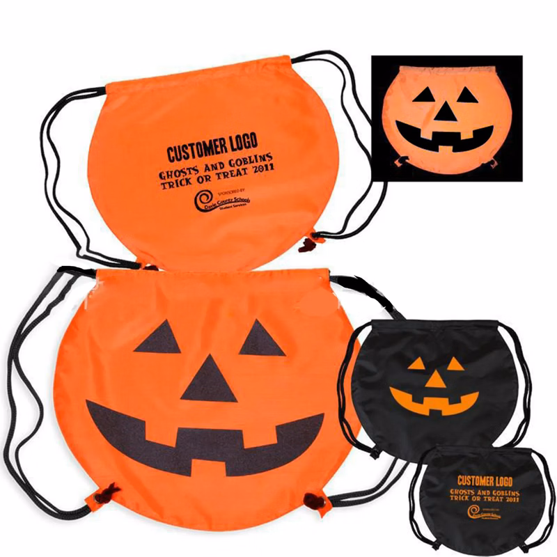 Halloween Pumpkin Drawstring Bag