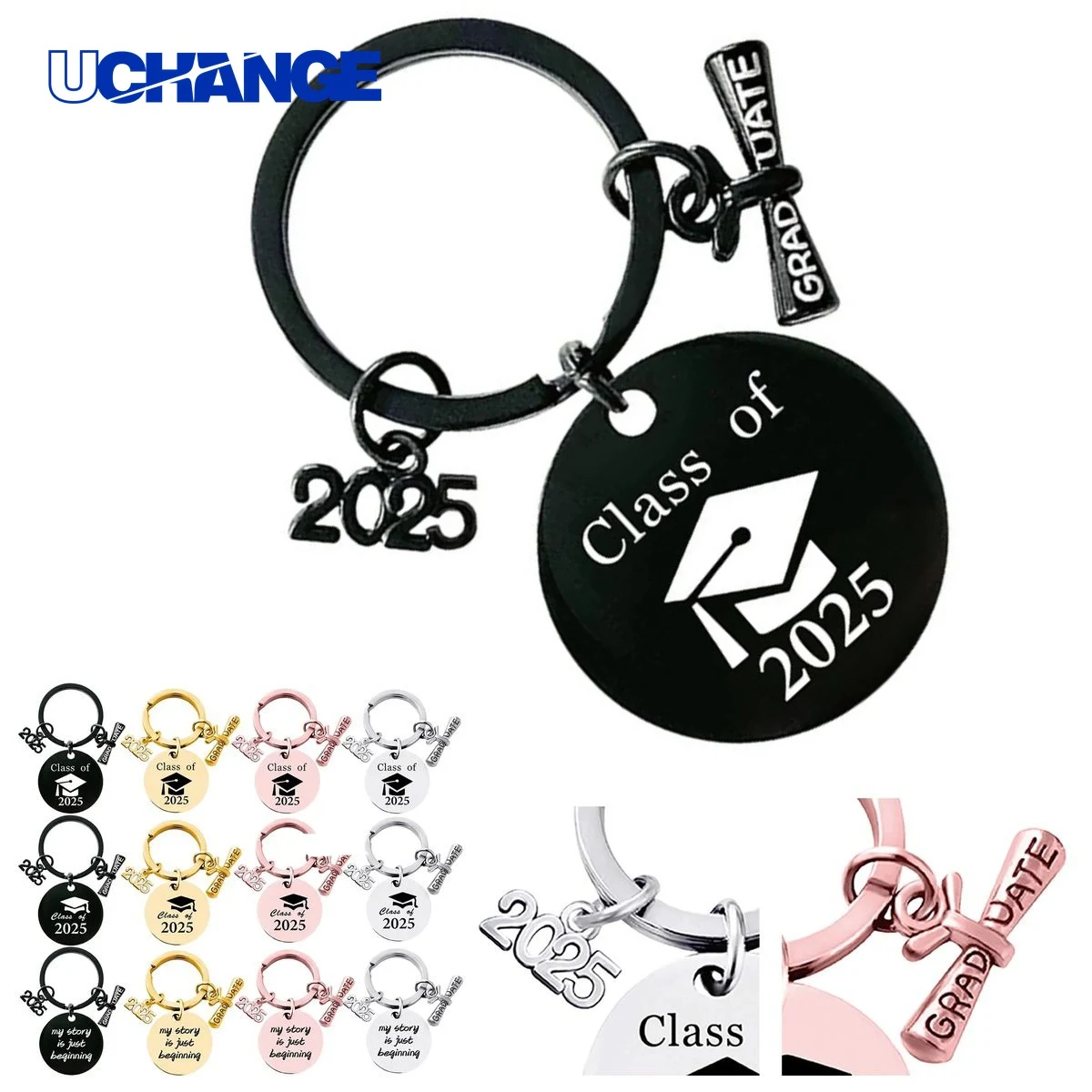 Stainless Steel Graduation Souvenir Keychain Accessory 1