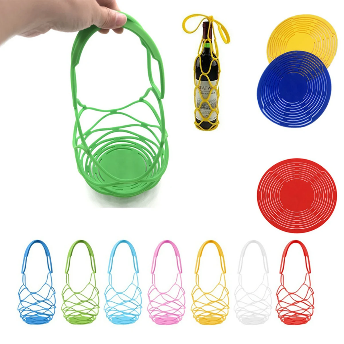 Multifunction Silicone Bottle Mesh Basket 1
