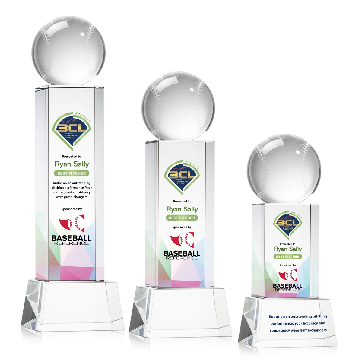 Baseball VividPrint™ Award on Belcroft - Clear 1