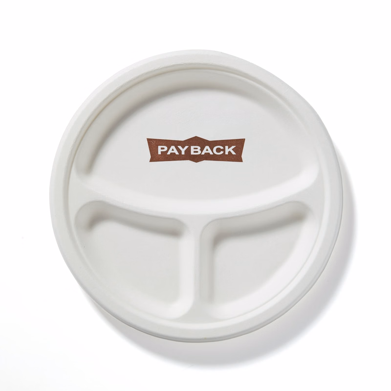 10"d Compostable Kraft Compartment Paper Plates