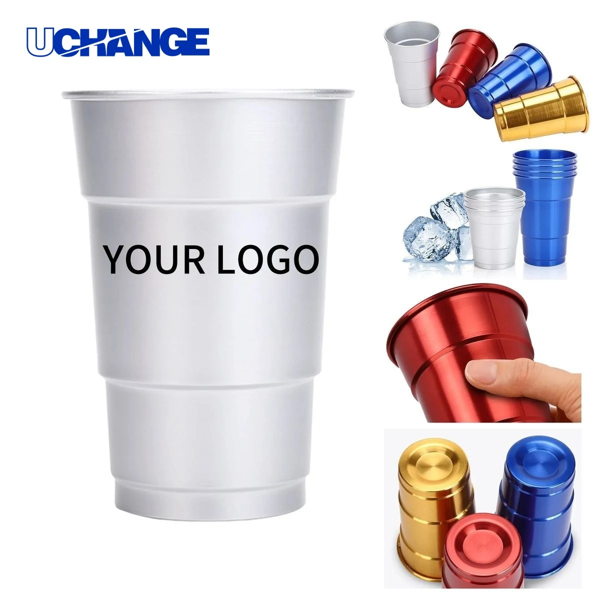 Aluminum Party Cup Drinkware with Rolled Rim 1