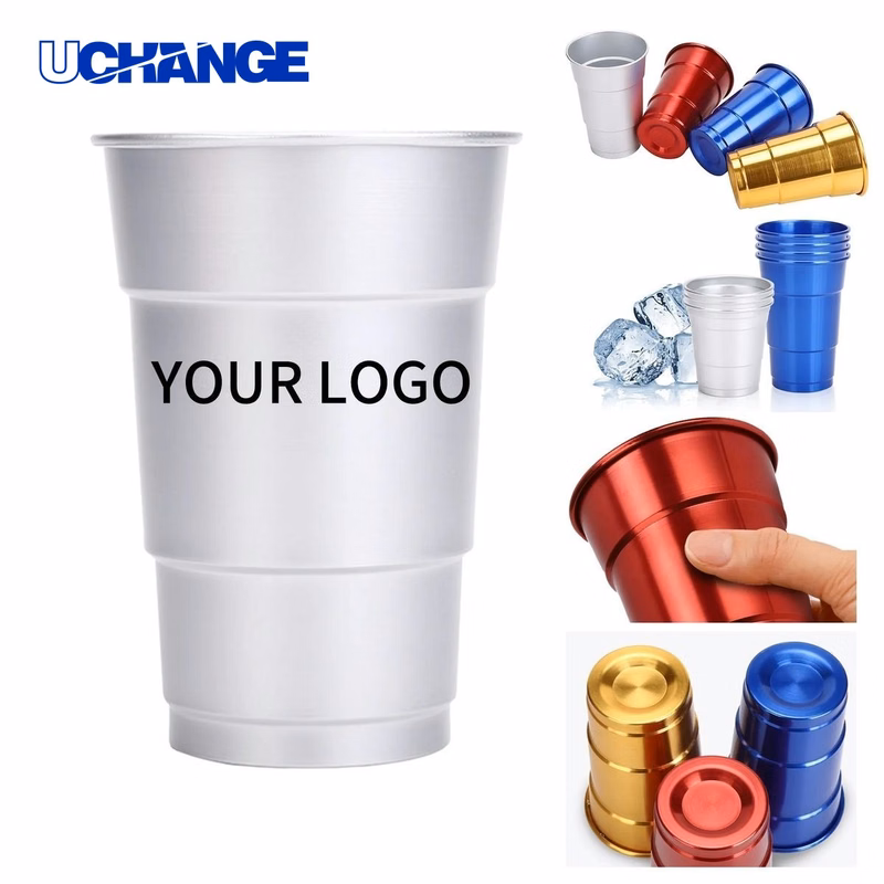 Aluminum Party Cup Drinkware with Rolled Rim