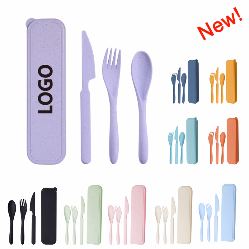 3 in 1 Wheat Straw Cutlery Set