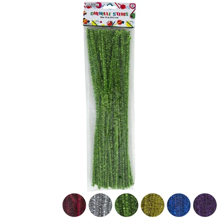 12" Chenille Stems - 6 Colors 50 Pieces per Color Pack 1