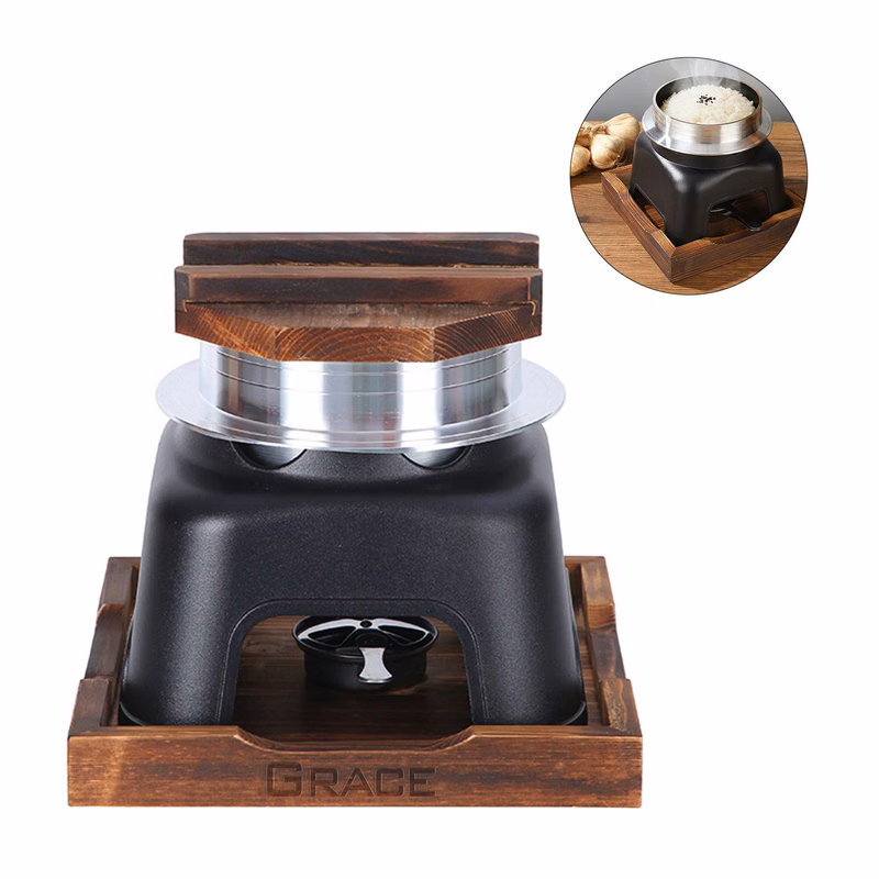 2 Quart Aluminum Camping Japanese Rice Cooker for Stove