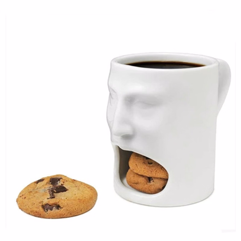 Multifunctional unique ceramic soup cup breakfast cookie mug