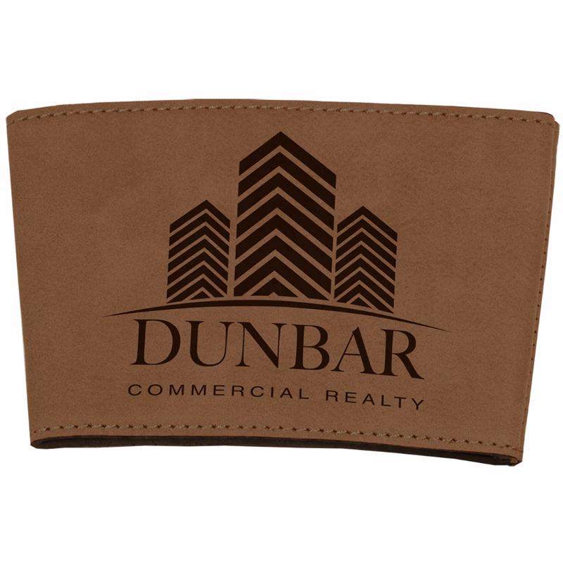 3" Dark Brown Leatherette Mug Sleeve