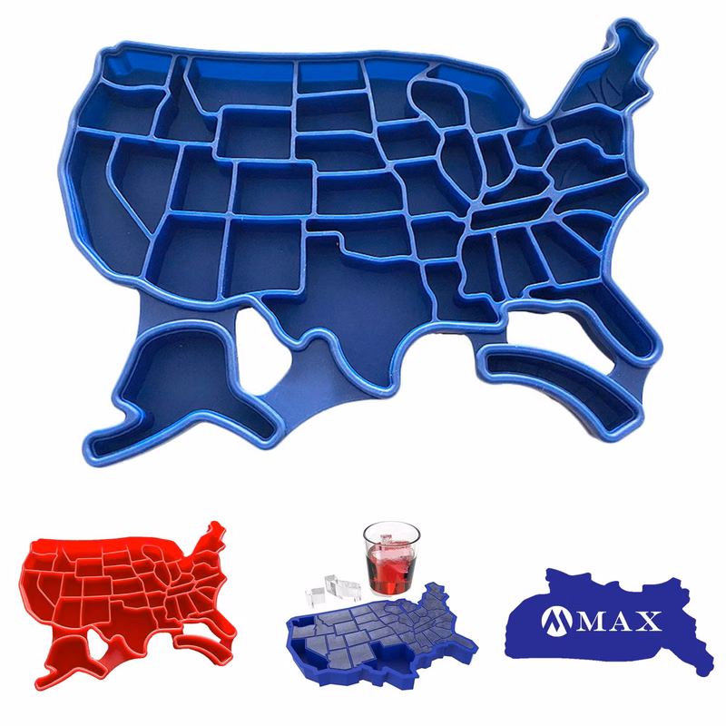 United States map silicone ice tray