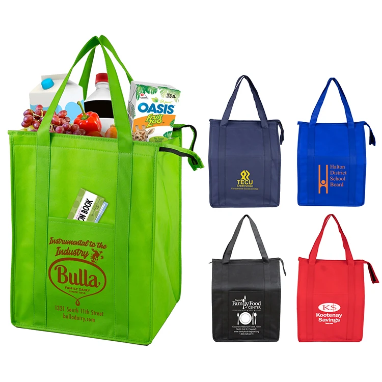 12"W x 16"H x 10"Gusset - "SUPER COOLER" Large Insulated Cooler Zipper Tote Bag 1