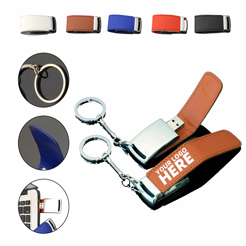 4 GB Matel Flash Drive Leather Holster