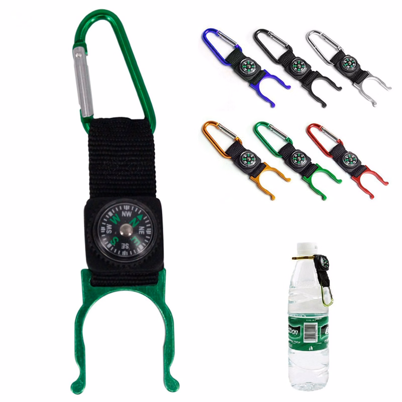 Bottle Holder w/Compass and Carabiner Clip