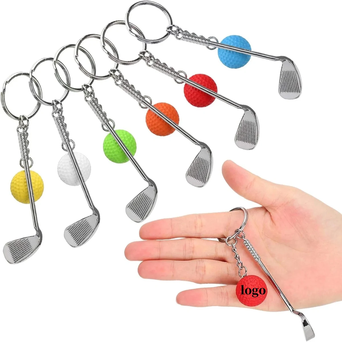 Mini Golf Ball Pole Pendant Keychain 1