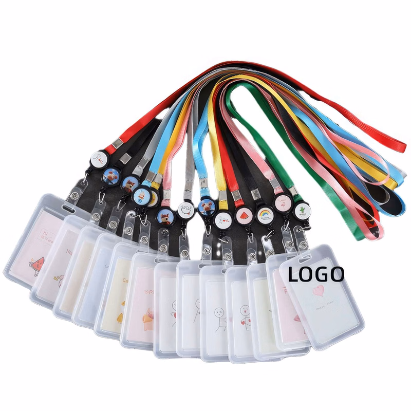 Polyester Lanyard with Retractable Reel Clip & Card Holder