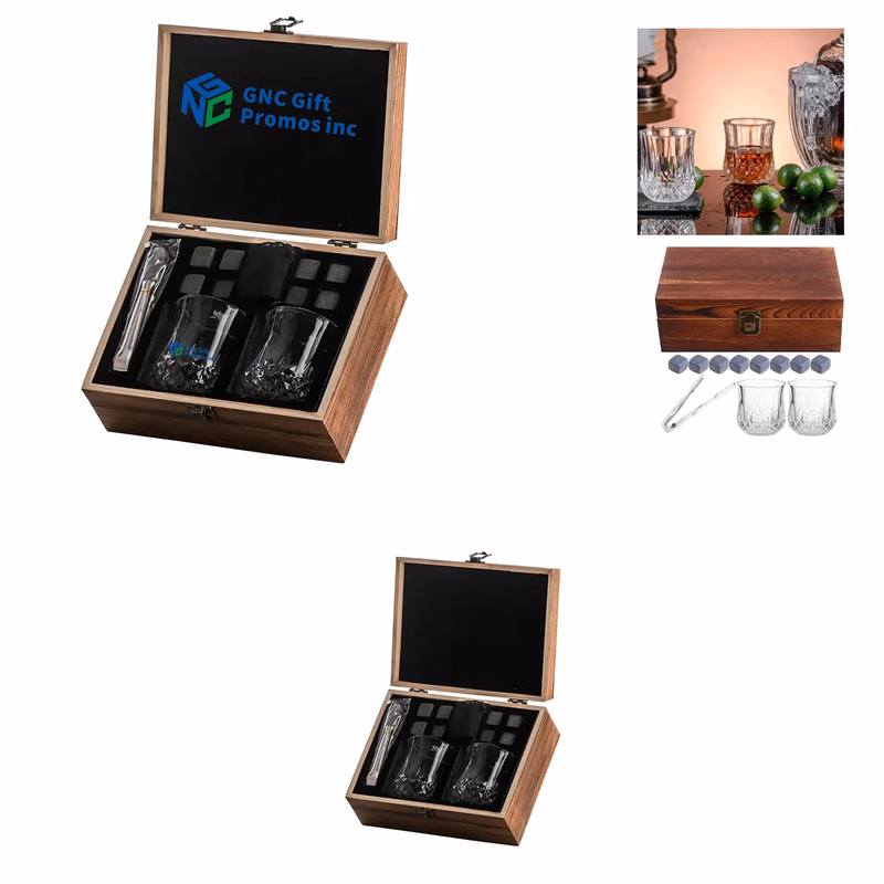Whiskey Glass and Ice Stone Set