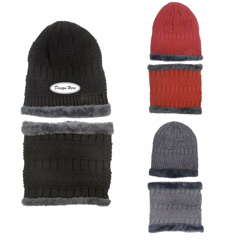 Winter Knitted Beanies Scarf