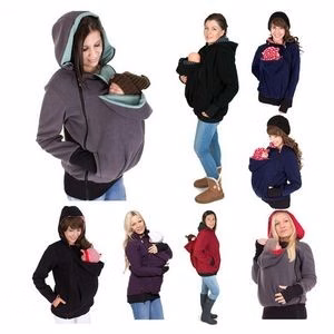 Kangaroo Hoodie Coat For Mom And Baby Maternity Coat