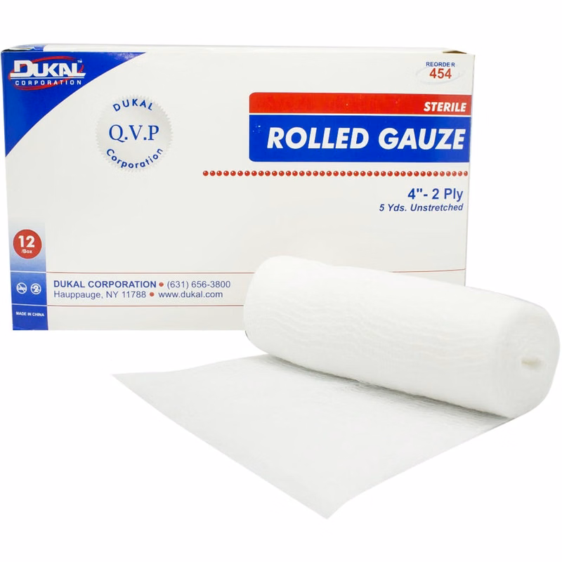 Sterile Rolled Gauze  - 12 Pack 2-Ply 4" x 5 Yards