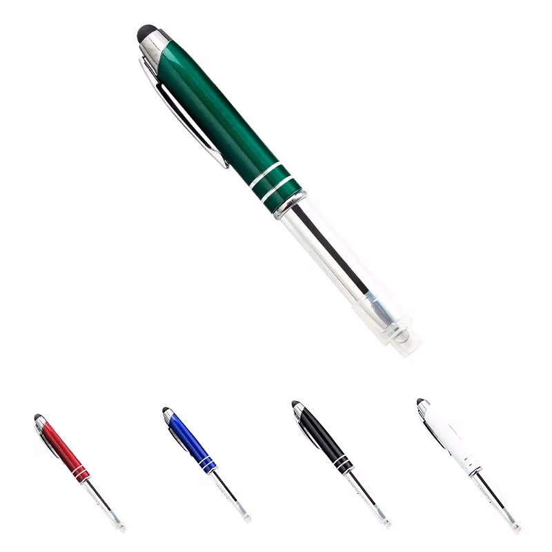Twist Action Captive Precision Stylus Pen Led Light