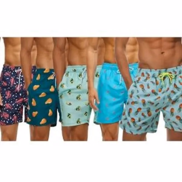 Custom Logo Men's Boardshorts for Beach Swimming & Fitness
