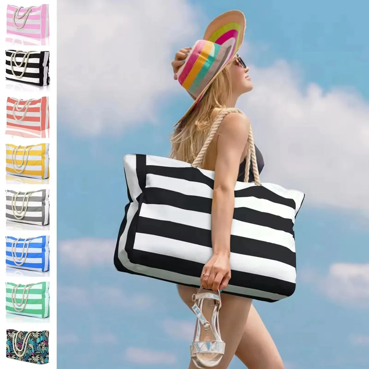 Waterproof Large Beach Tote Bag Summer Sand Proof Picnic 1