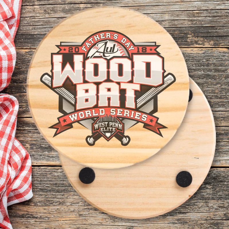Round Burnt Side Wooden Coaster