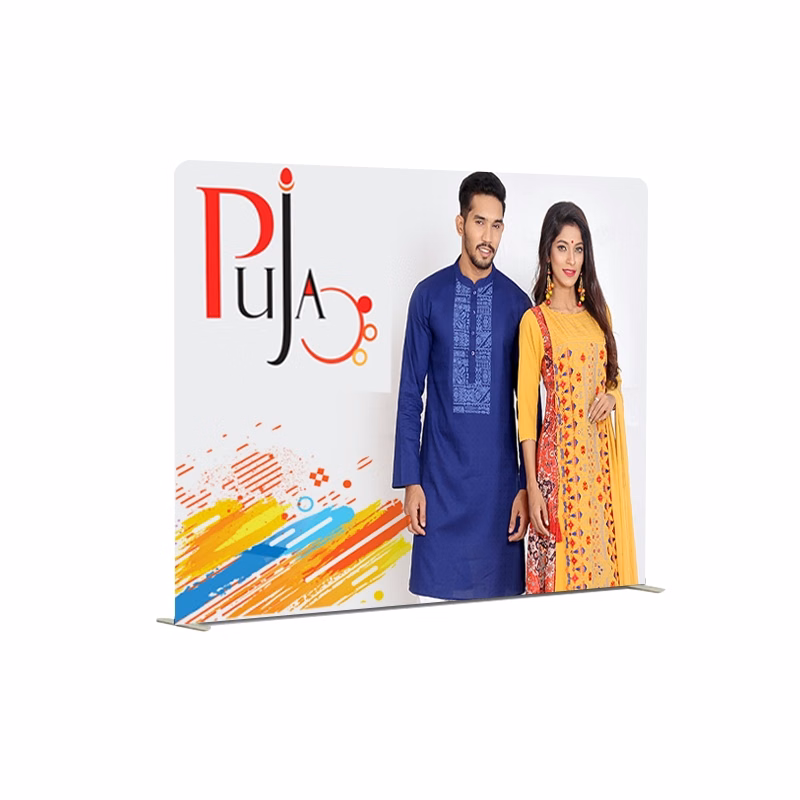 InstaFab™ 8' x 8' Straight Back Wall, Double Sided Fabric Display Wall