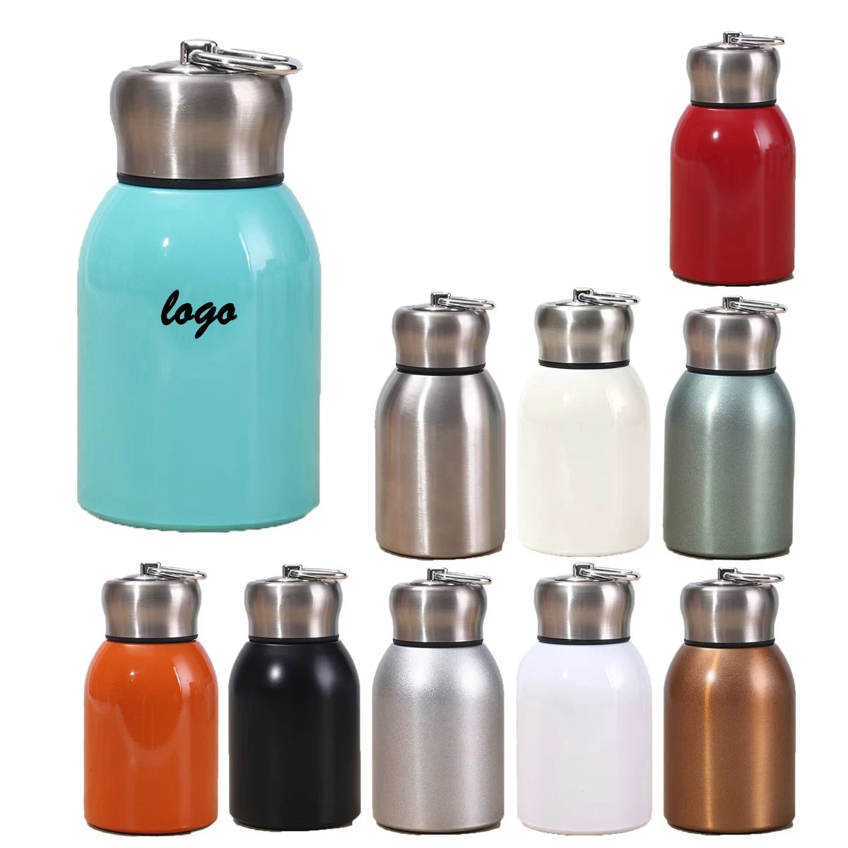 Mini Portable Stainless Steel Vacuum Insulated Flask, custom water bottle with logo imprint 1