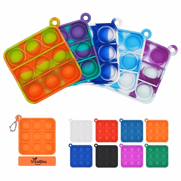 Custom 2.5 Inch Pop It Fidget Keychain — Portable Sensory Stress Relief Item