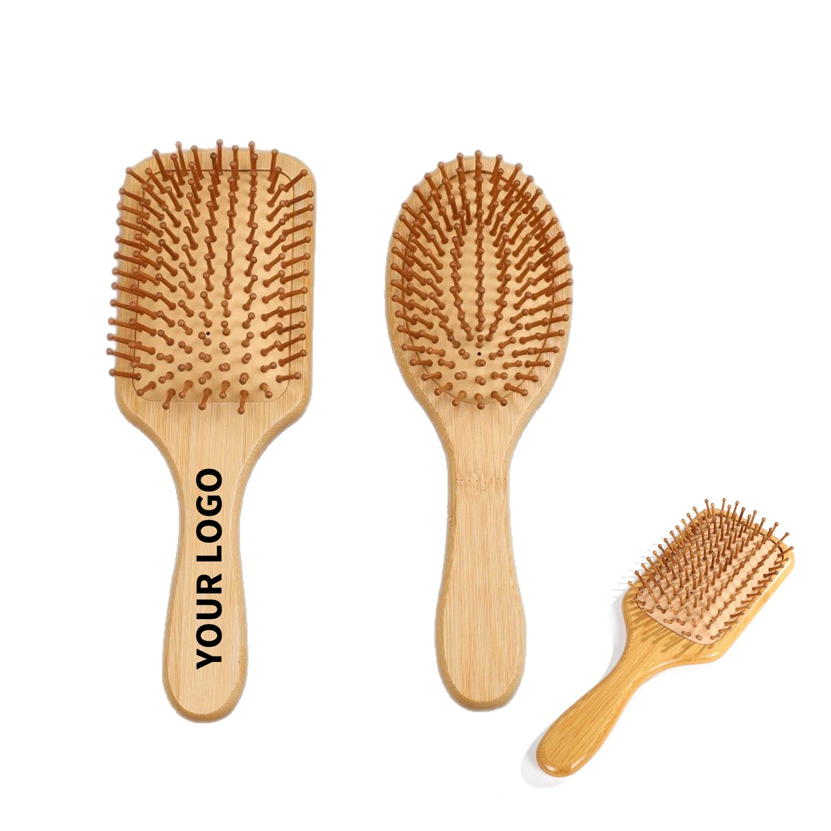 Bamboo Paddle Comb With Air Cushion 10" x 3.5" 1