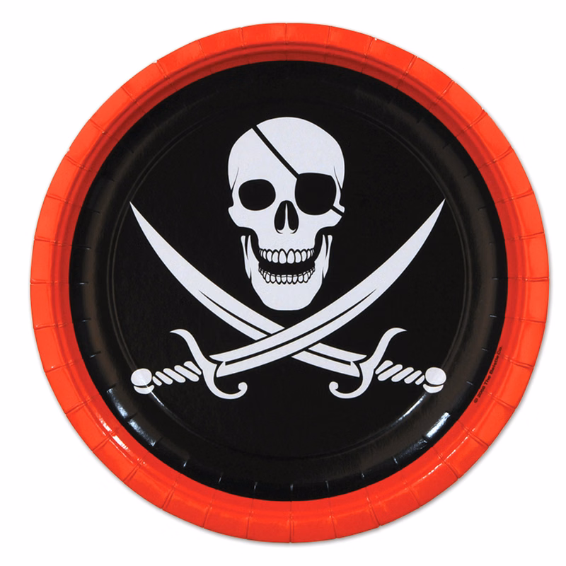 Pirate Plates w/ Skull & Crossed Cutlasses