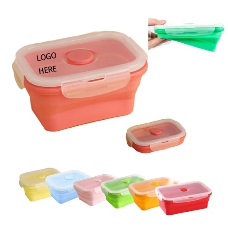 12OZ Silicone Foldable Collapisible Lunch Bento Box 1