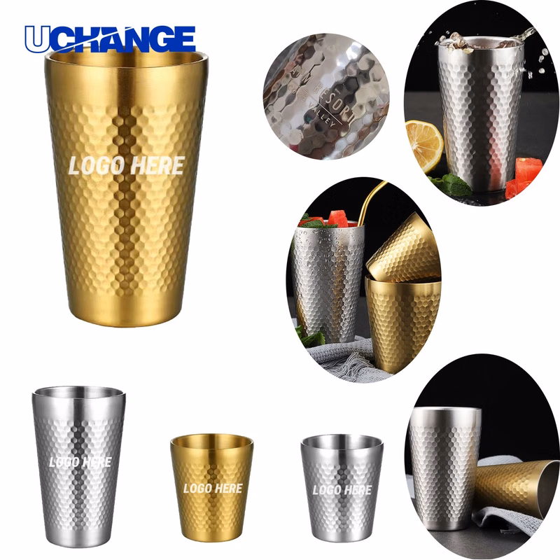 Hammer-Patterned Stainless Steel Tumbler Container (15oz)