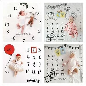 Month Photo Background Baby Milestone Blanket 1