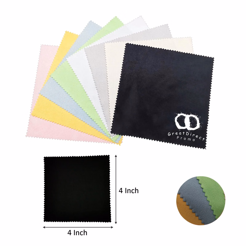 MOQ 500 Microfiber Suede Glasses Cleaning Cloth 4"L x 4"W