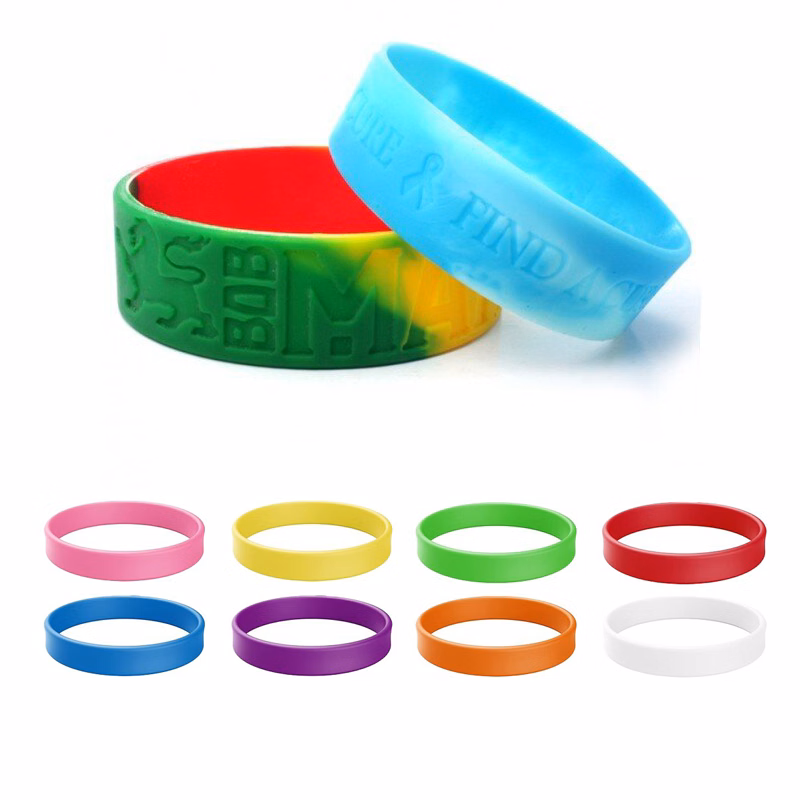 1" Debossed & Swirled Silicone Bracelets