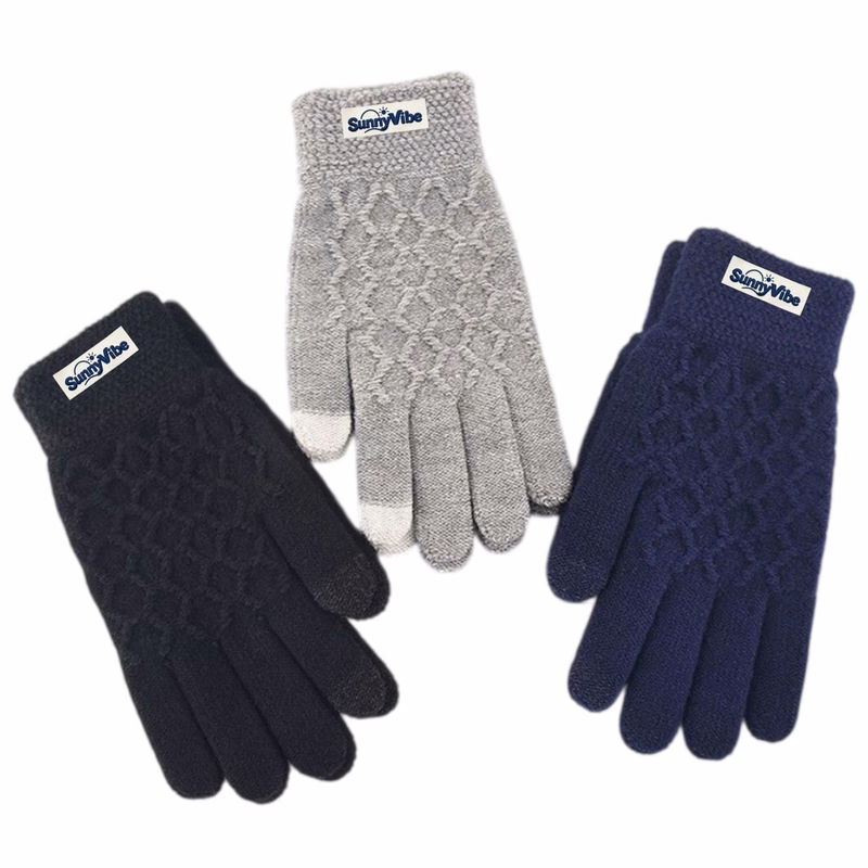 Diamond Pattern Touchscreen Winter Gloves