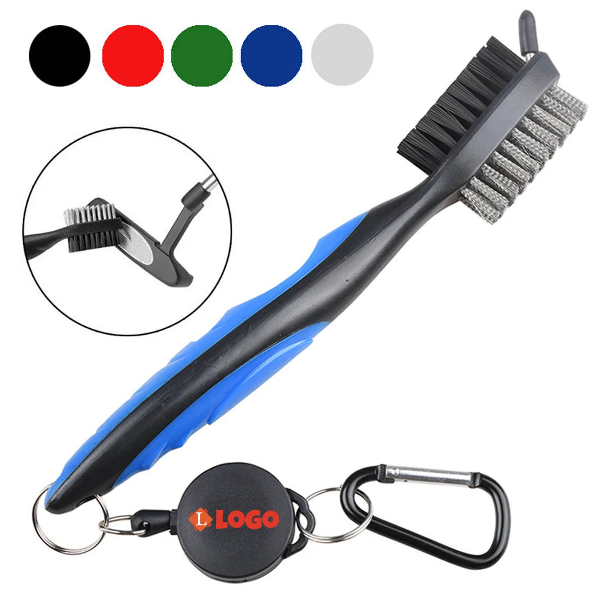 Portable Dual-Bristle Golf Club Brush 1