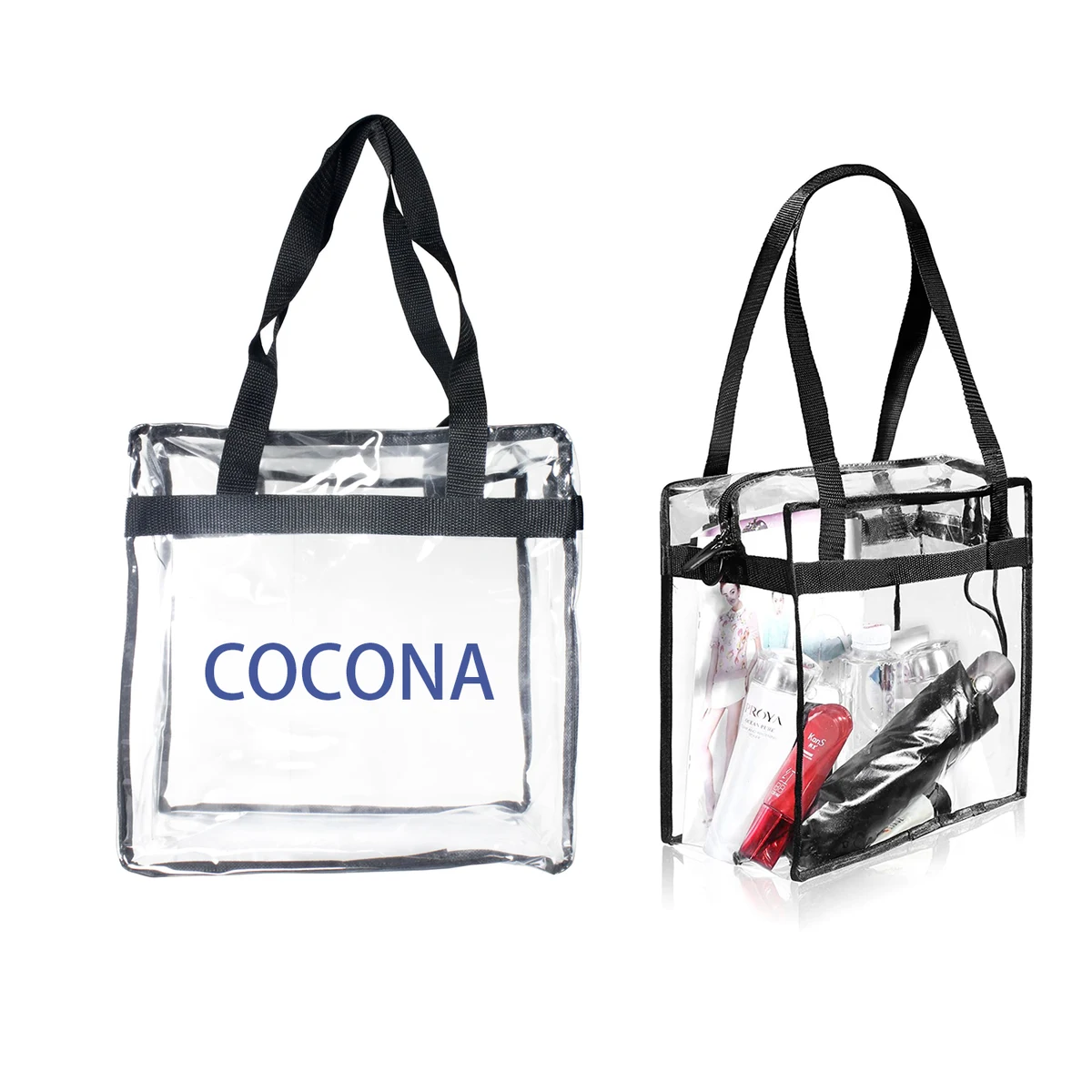 Clear PVC Zipper Tote Bag 1